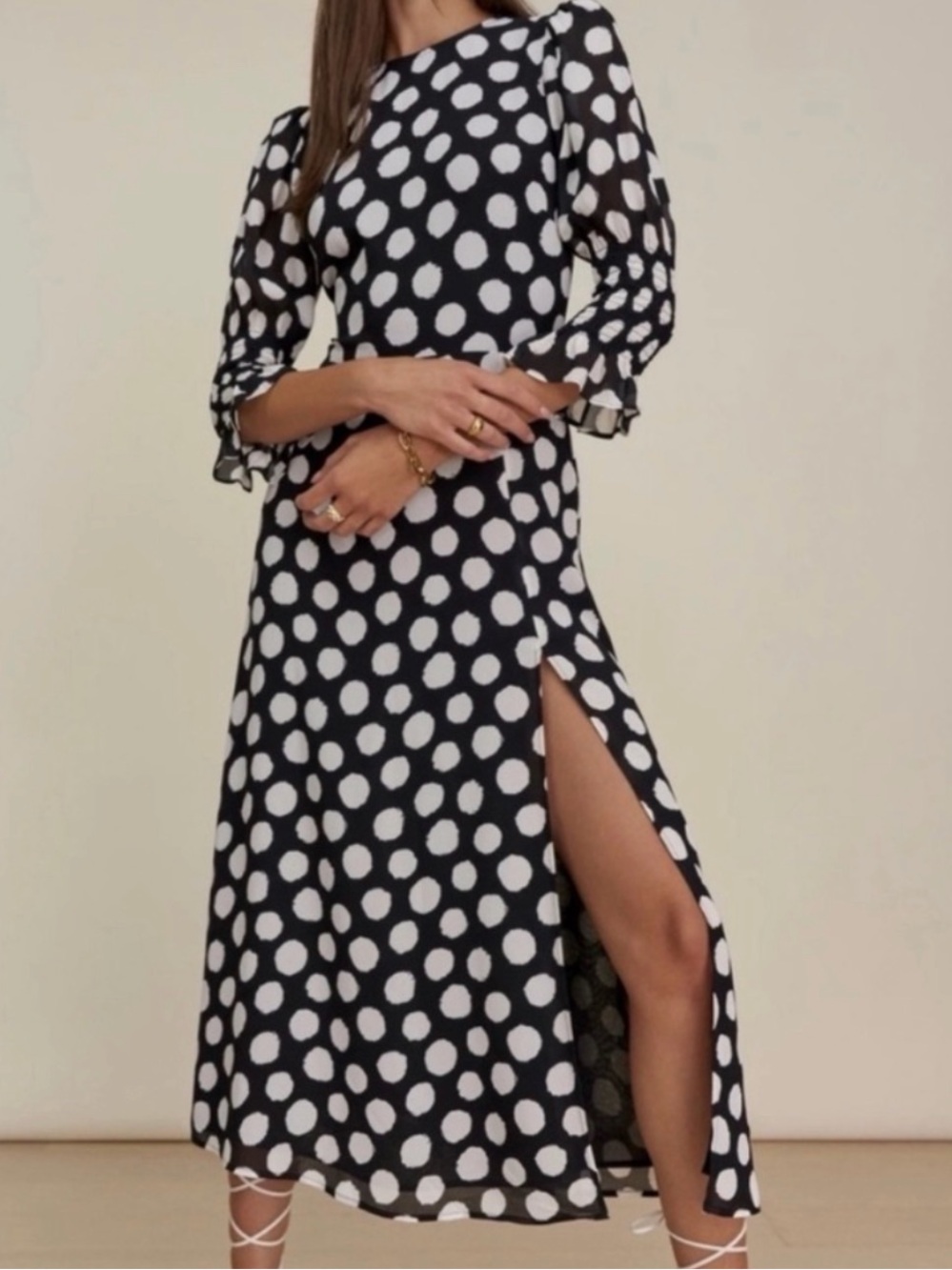 Reformation Carolena Dress Pola Dot Dress
